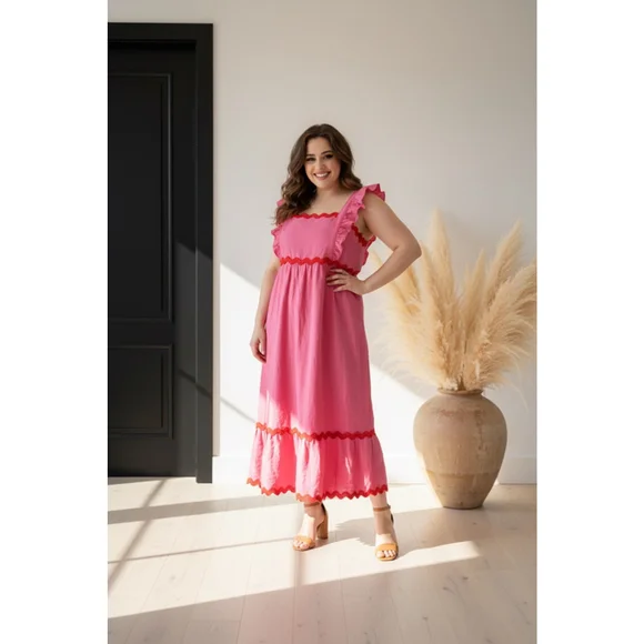 NWT Zesica Pink Sundress Size Medium - Picture 2 of 10